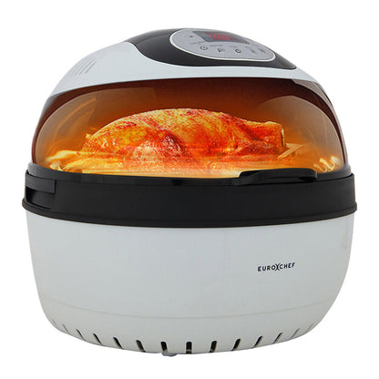 10L Digital Air Fryer with Rotisserie & Rotating Basket, 1400W, White