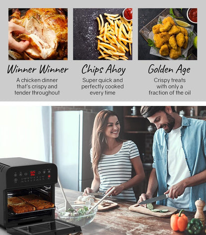 16L Digital Air Fryer with Rotisserie & 1.8 kW Power, Rose Gold