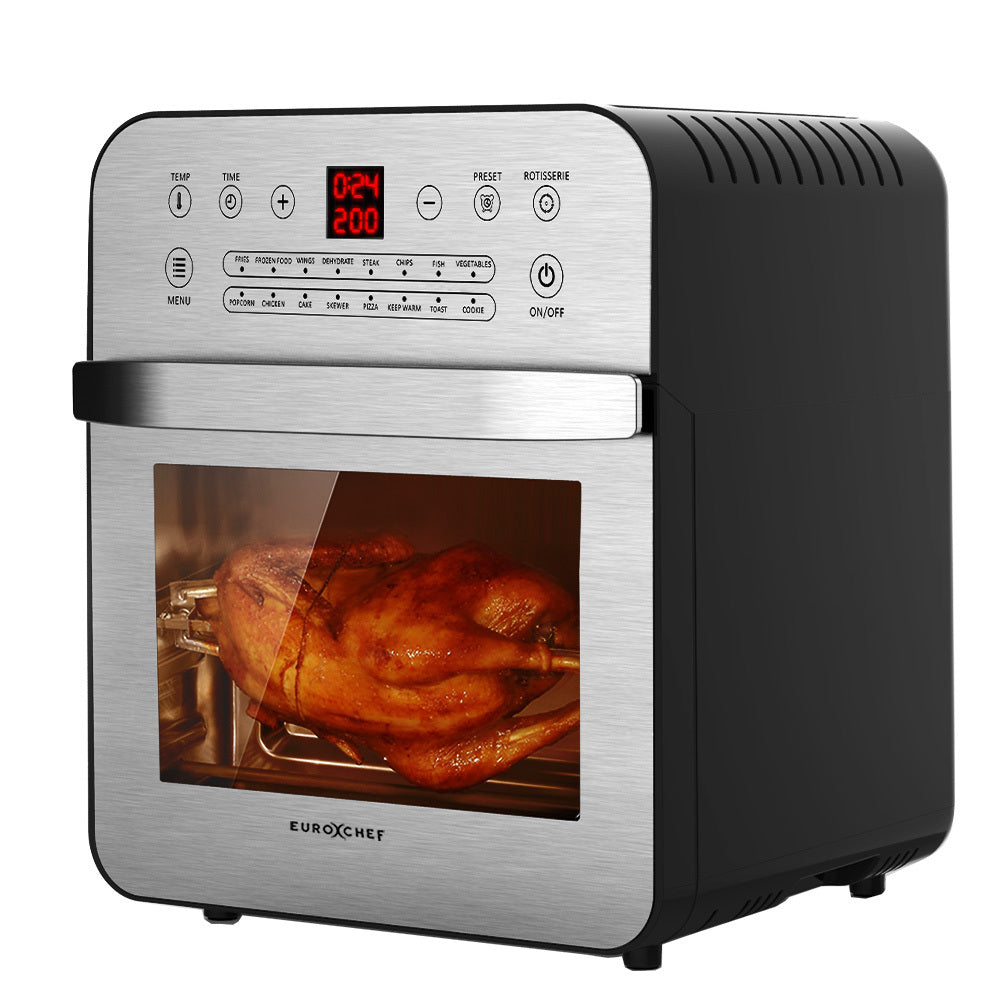16L Digital Air Fryer with Rotisserie, 1.8kW Power, Multi-Level Cooking