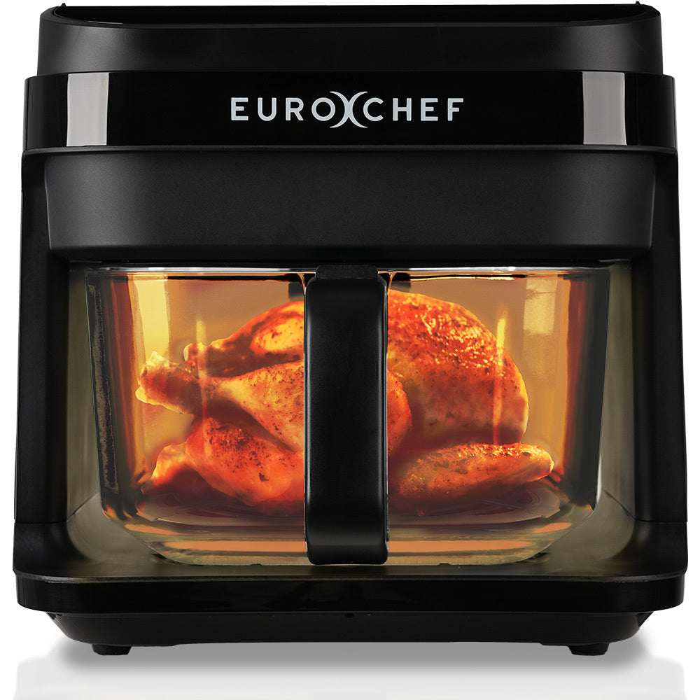 6.5L Digital Air Fryer with Glass Bowl, 1200W, 0.15m Cooking Visibility, Black