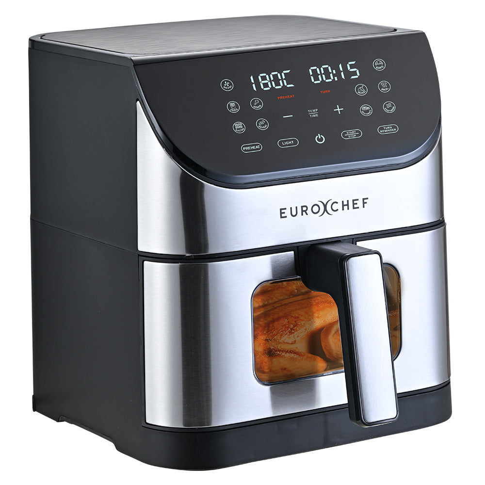 6L Electric Air Fryer with Viewing Window & 360° Air-Circulation, Silver