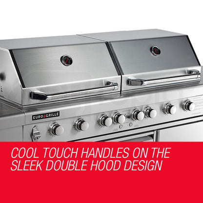 9 Burner Outdoor BBQ Grill with Rotisserie and Wok Burner, Stainless Steel