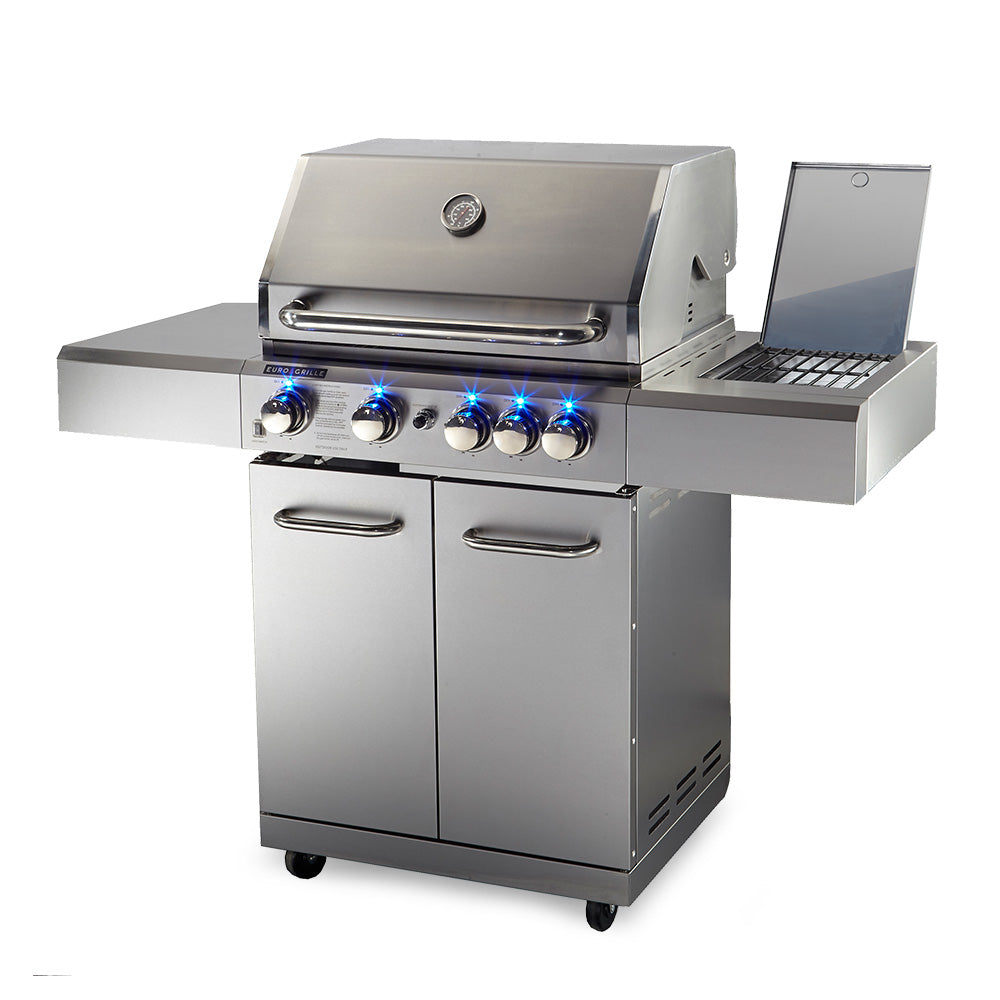 5 Burner Outdoor BBQ Grill with Stainless Steel Construction and LED Knobs