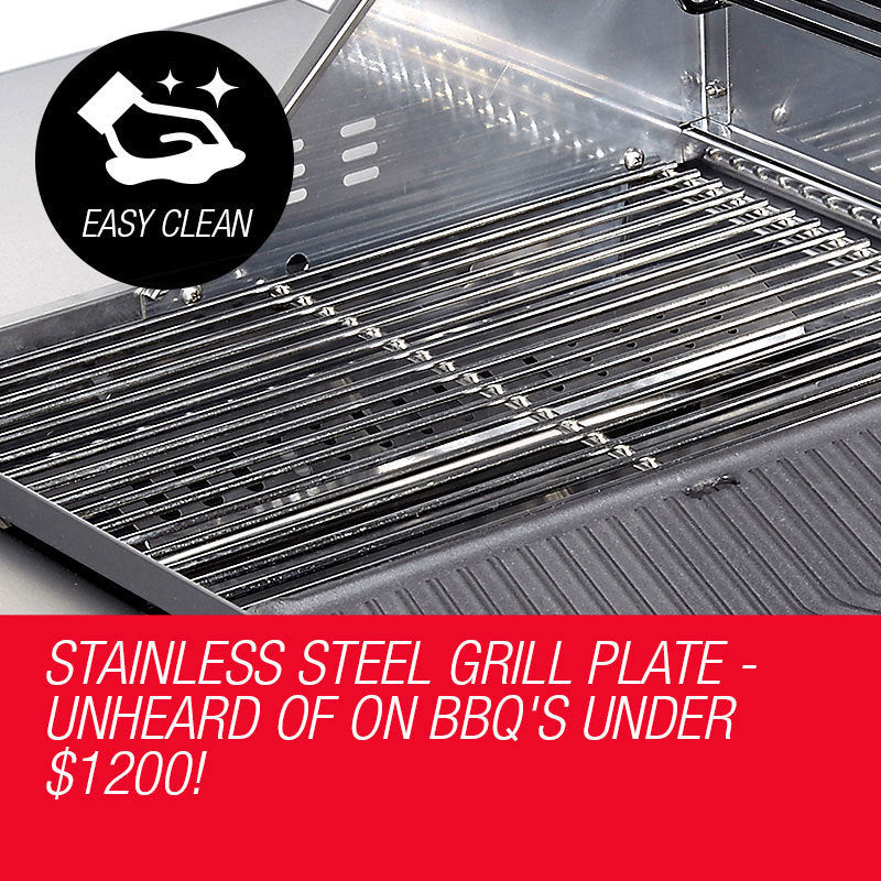 5 Burner Outdoor BBQ Grill with Stainless Steel Construction and LED Knobs