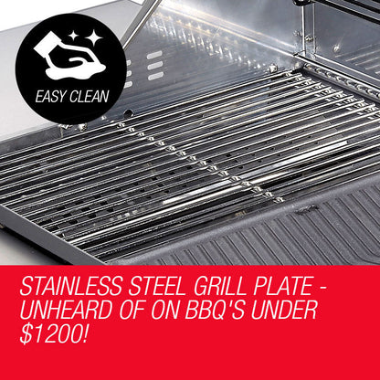 5 Burner Outdoor BBQ Grill with Stainless Steel Construction and LED Knobs