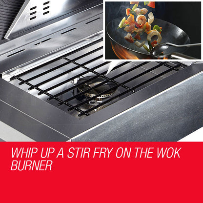 5 Burner Outdoor BBQ Grill with Stainless Steel Construction and LED Knobs