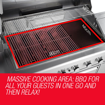 8-Burner Outdoor BBQ Gas Grill with Stainless Steel Kitchen Features