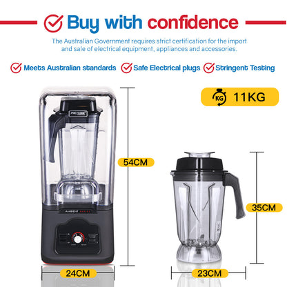 Commercial-Grade Blender with Quiet Operation, 2.5L Capacity, 1680W Motor