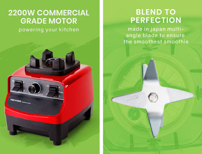 2L Commercial Blender & Mixer with 2200W Motor and Stainless Steel Blades