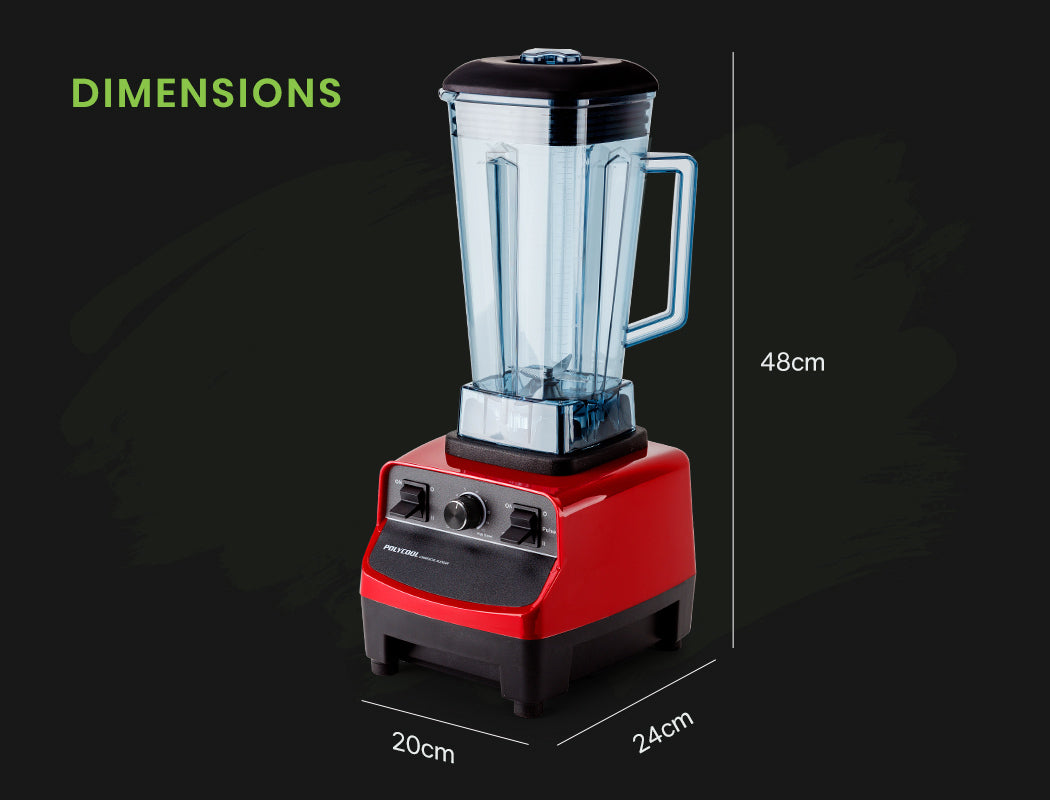 2L Commercial Blender & Mixer with 2200W Motor and Stainless Steel Blades