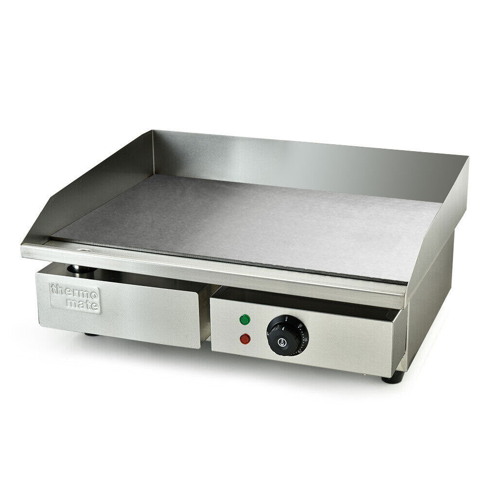 Commercial Electric Flat Griddle with Thermostat, 0.55x0.45m Cooking Surface