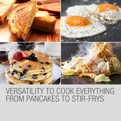 Commercial Electric Flat Griddle with Thermostat, 0.55x0.45m Cooking Surface