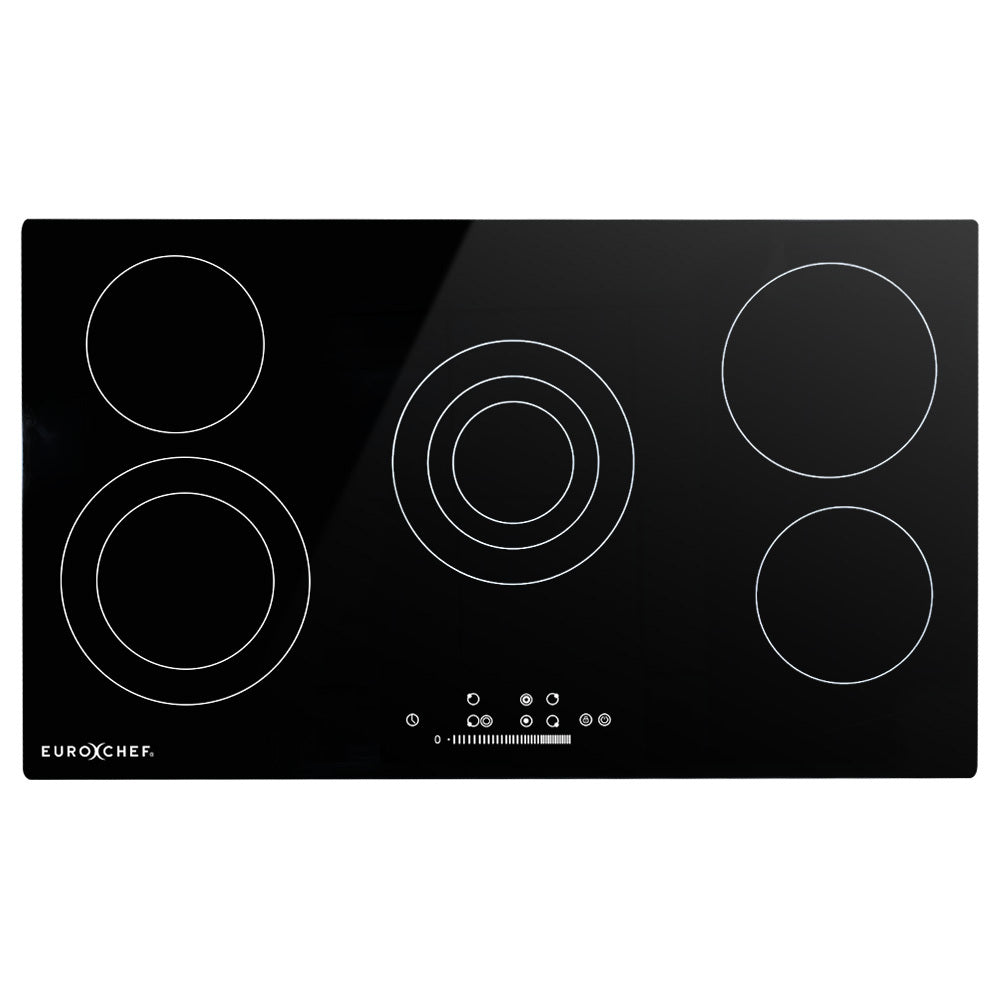 90cm Electric Ceramic Cooktop with 5 Zones, FlexiZone Hobs, Touch Controls