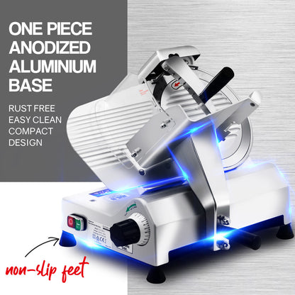 Commercial Electric Meat Slicer with 0.25m Blade, Adjustable Thickness, 320W
