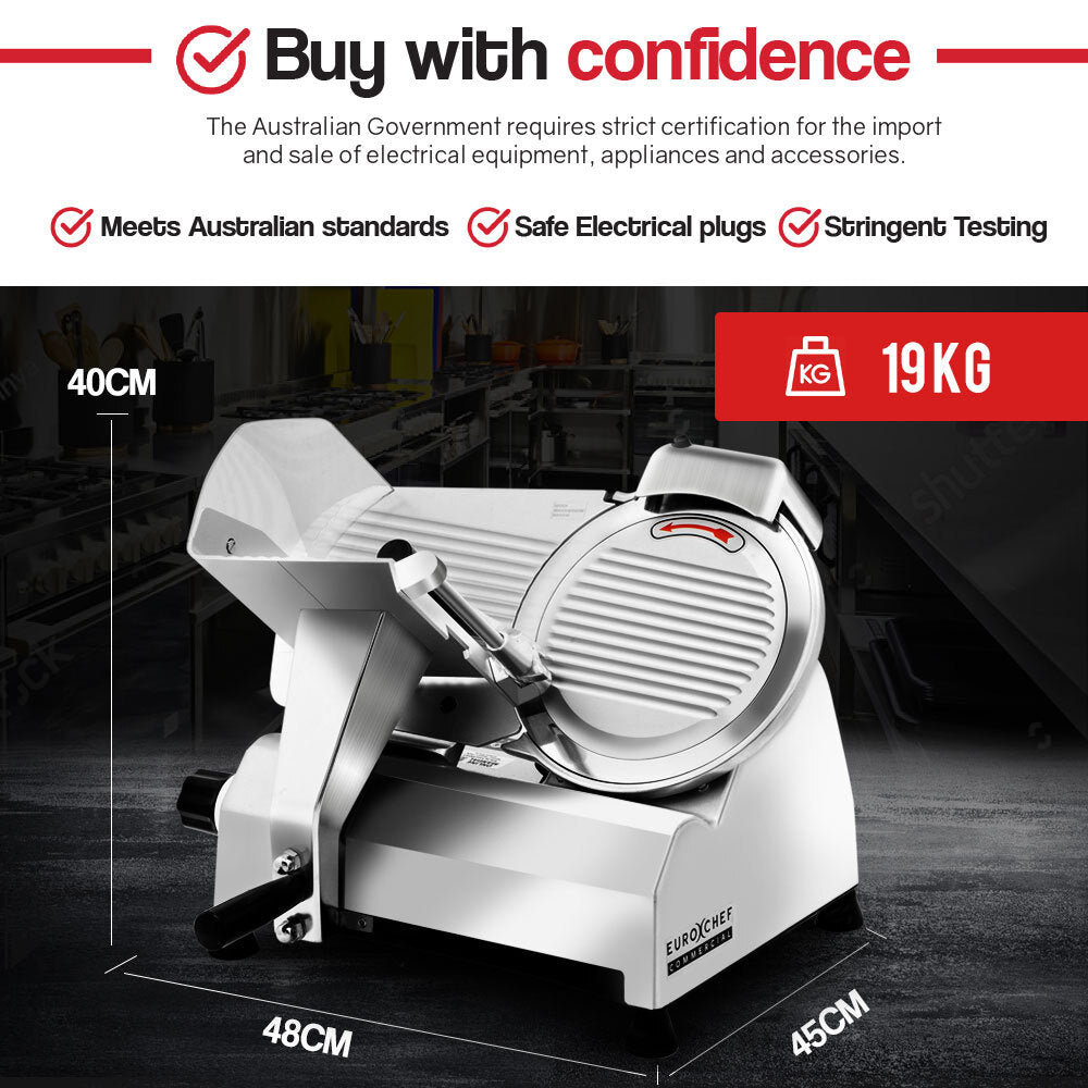 Commercial Electric Meat Slicer with 0.25m Blade, Adjustable Thickness, 320W