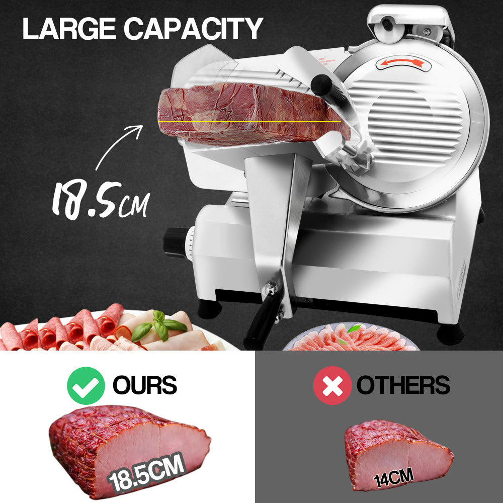 Commercial Electric Meat Slicer with 0.25m Blade, Adjustable Thickness, 320W