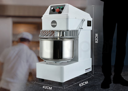 20L 1500W Commercial Spiral Dough Mixer, Dual Speed, 0.87m, 87kg