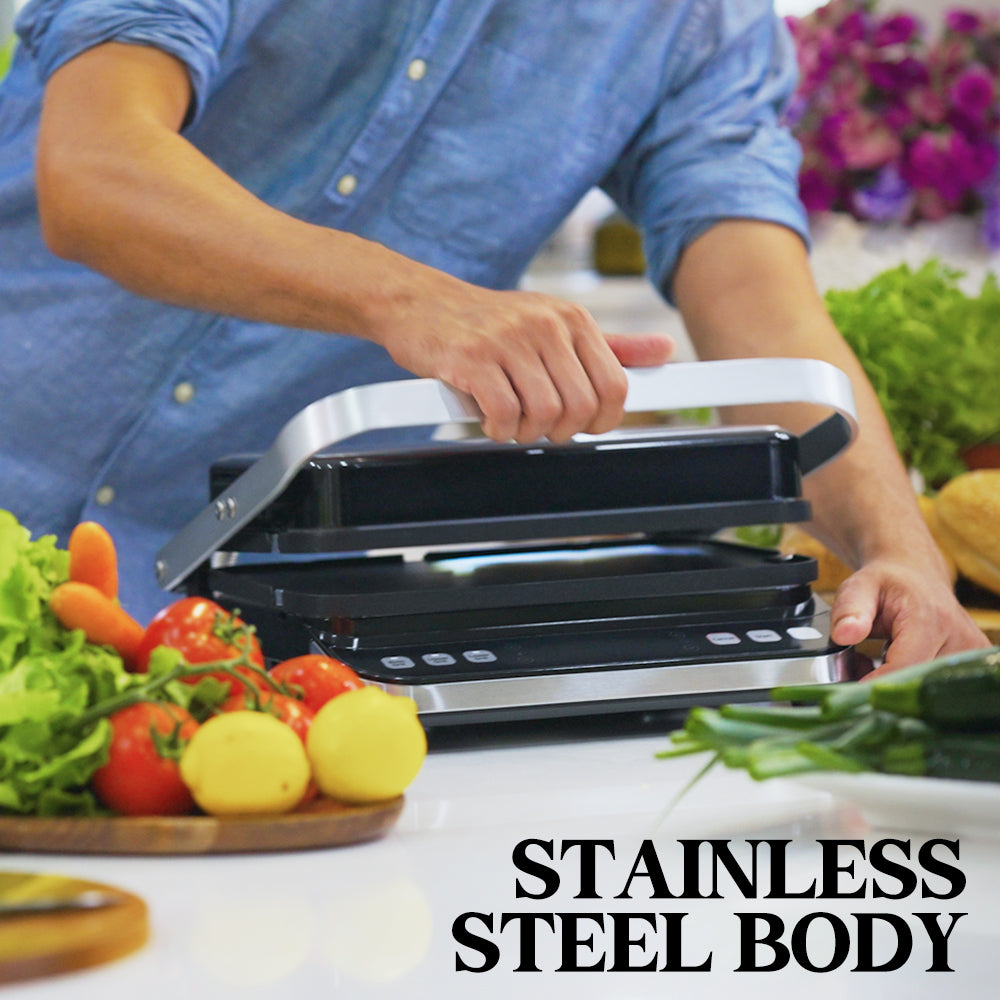 4-in-1 Smart Grill, Sandwich Press & Waffle Maker with 0.65m² Cooking Area