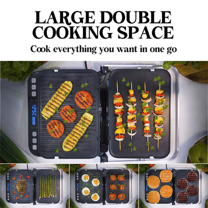 4-in-1 Smart Grill, Sandwich Press & Waffle Maker with 0.65m² Cooking Area