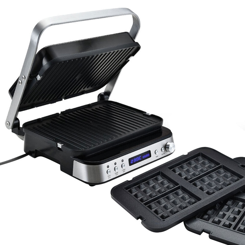 4-in-1 Multi Grill and Sandwich Press with Waffle Maker, 0.65m² Cooking Area