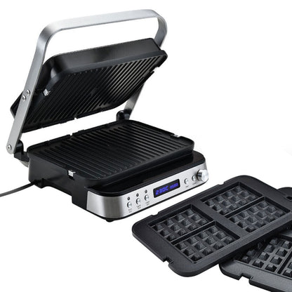 4-in-1 Multi Grill and Sandwich Press with Waffle Maker, 0.65m² Cooking Area