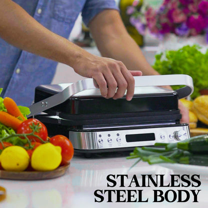 4-in-1 Multi Grill and Sandwich Press with Waffle Maker, 0.65m² Cooking Area