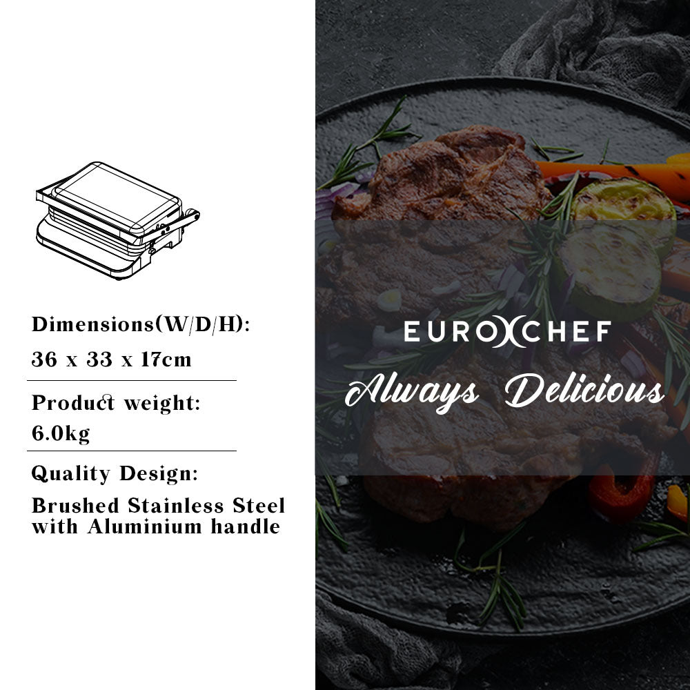 4-in-1 Multi Grill and Sandwich Press with Waffle Maker, 0.65m² Cooking Area