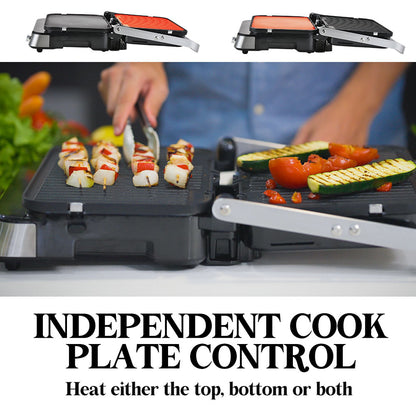 4-in-1 Multi Grill and Sandwich Press with Waffle Maker, 0.65m² Cooking Area
