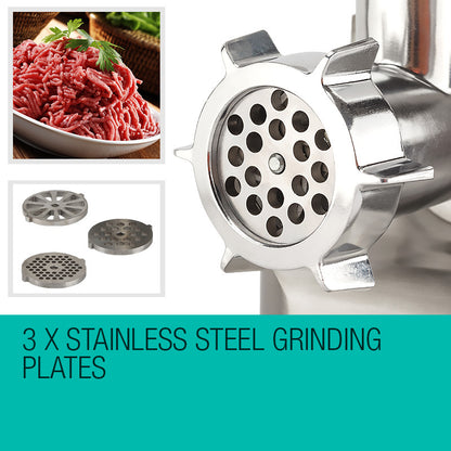 Electric Meat Grinder with Sausage and Kebbe Attachments - 1.8kW, 0.85m