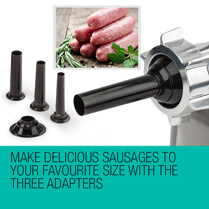 Electric Meat Grinder with Sausage and Kebbe Attachments - 1.8kW, 0.85m