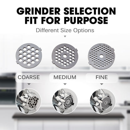 Electric Meat Grinder, Stainless Steel Mincer with Sausage & Kibbe Attachments