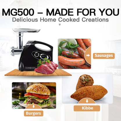 Electric Meat Grinder, Stainless Steel Mincer with Sausage & Kibbe Attachments