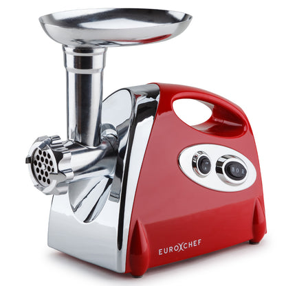 Electric Meat Grinder & Sausage Filler with Kibbe Maker, Stainless Steel, Red