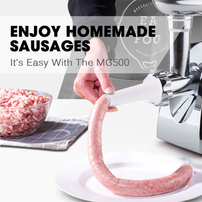 Electric Meat Grinder & Sausage Filler with Kibbe Maker, Stainless Steel, Red