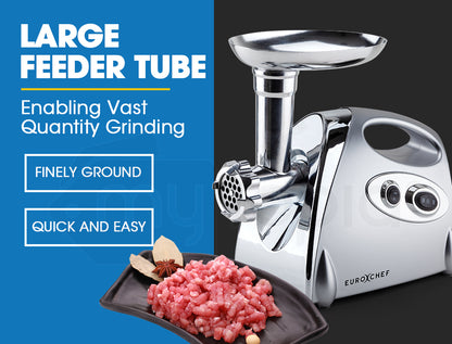 1800W Electric Meat Grinder with Sausage and Kibbe Attachments, Stainless Steel