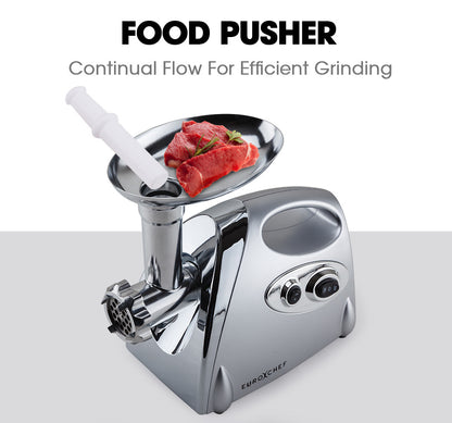 1800W Electric Meat Grinder with Sausage and Kibbe Attachments, Stainless Steel