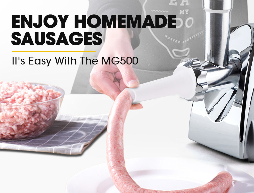 1800W Electric Meat Grinder with Sausage and Kibbe Attachments, Stainless Steel