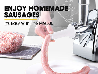 1800W Electric Meat Grinder with Sausage and Kibbe Attachments, Stainless Steel