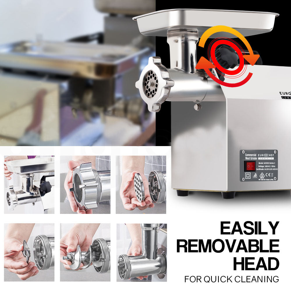 Heavy Duty Commercial Electric Meat Grinder with Stainless Steel Body