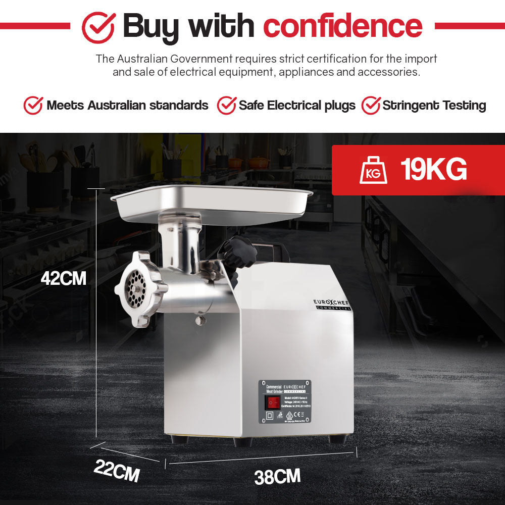 Heavy Duty Commercial Electric Meat Grinder with Stainless Steel Body