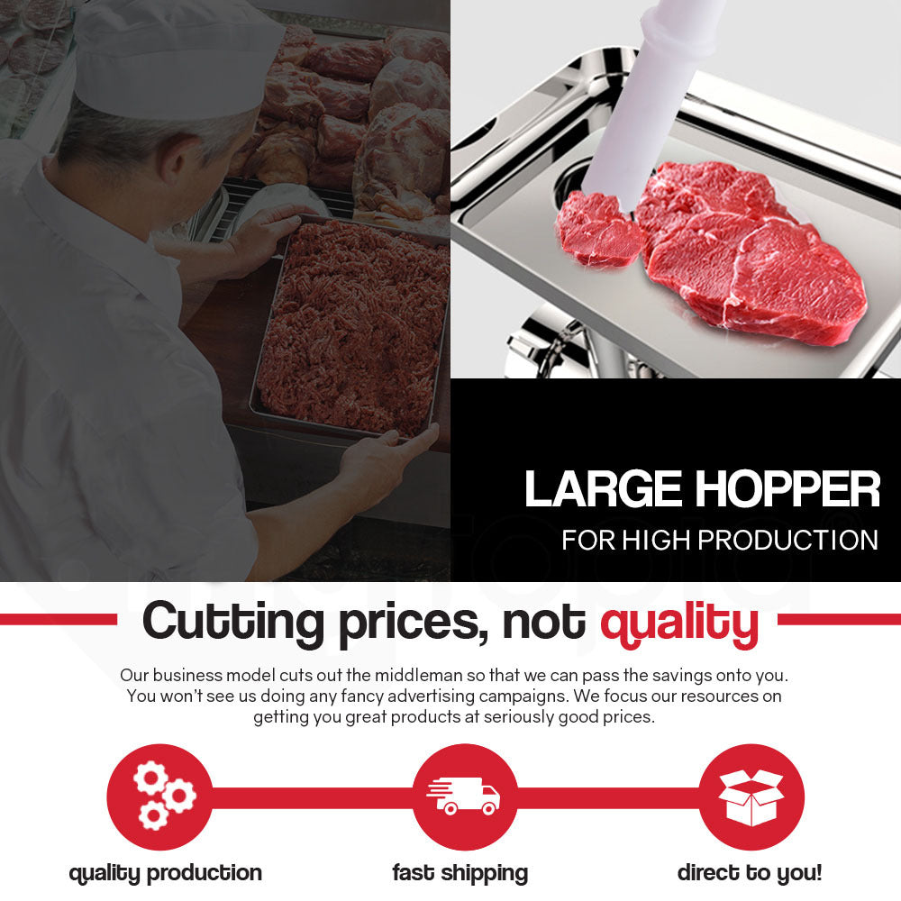 Heavy Duty Commercial Electric Meat Grinder with Stainless Steel Body