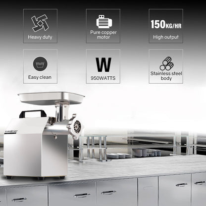 Heavy Duty Commercial Electric Meat Grinder with Stainless Steel Body