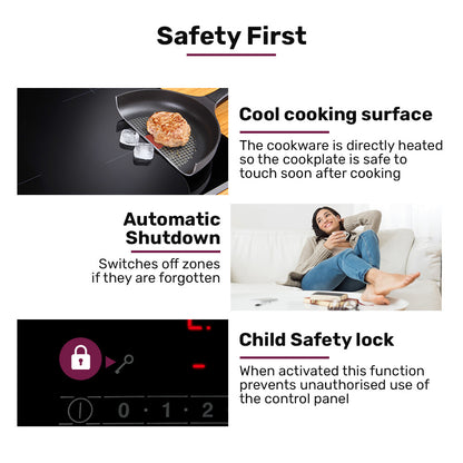 60cm 4 Zone Induction Cooktop with 6800W Power and Touch Controls