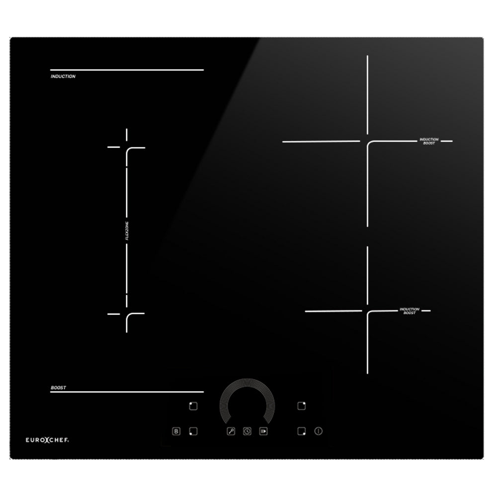 60cm 4 Zone Induction Cooktop, 7200W, FlexZone & Touch Controls