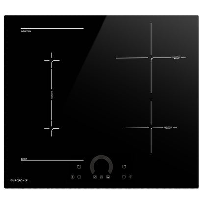 60cm 4 Zone Induction Cooktop, 7200W, FlexZone & Touch Controls
