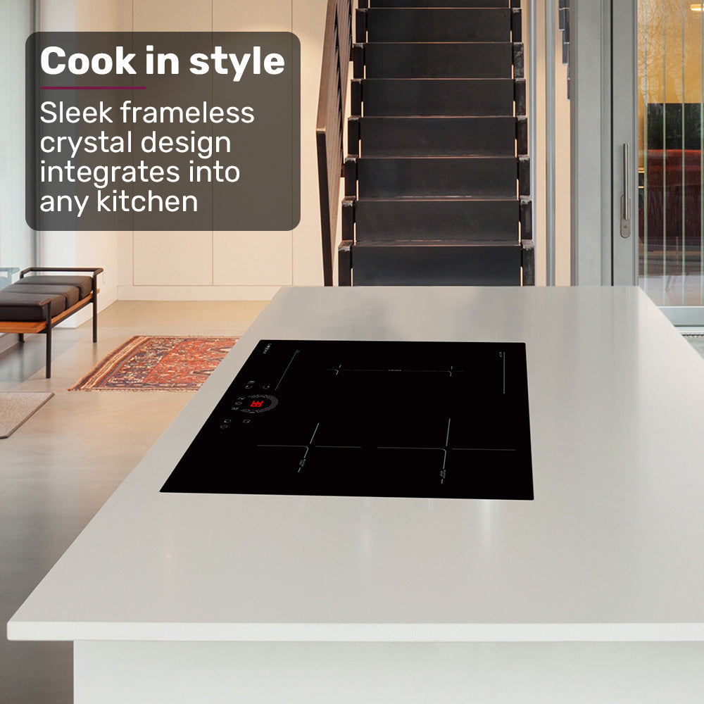 60cm 4 Zone Induction Cooktop, 7200W, FlexZone & Touch Controls