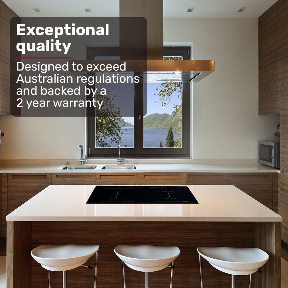 60cm 4 Zone Induction Cooktop, 7.2kW, Dual Link Zones, Touch Controls