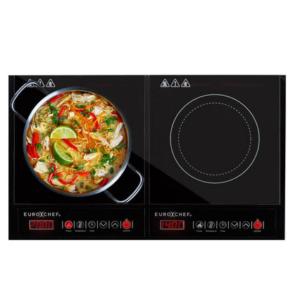 Dual Zone Electric Induction Cooktop, 3400W Portable Ceramic Kitchen Cooker