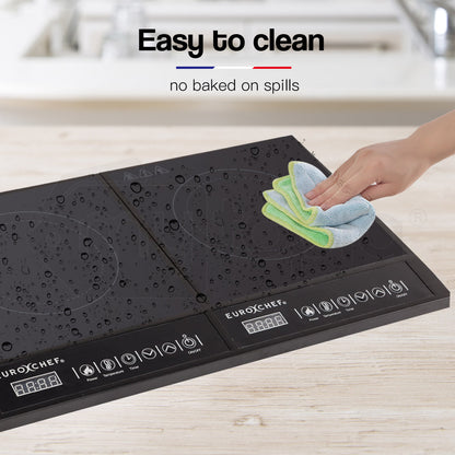 Dual Zone Electric Induction Cooktop, 3400W Portable Ceramic Kitchen Cooker