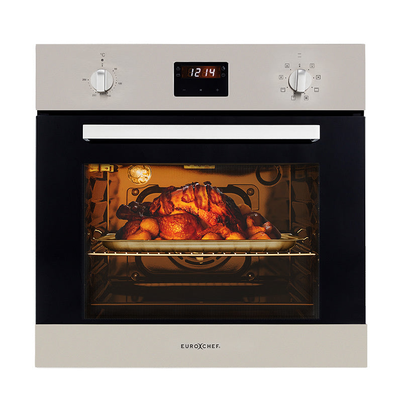 60cm Built-In Electric Wall Oven with 8 Functions and 70L Capacity